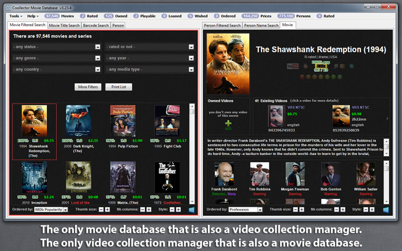 Click to view Coollector Movie Database 2.99.3 screenshot